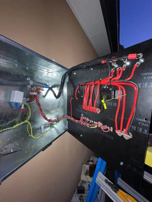 Extended all cables and brought them into switchboard neat