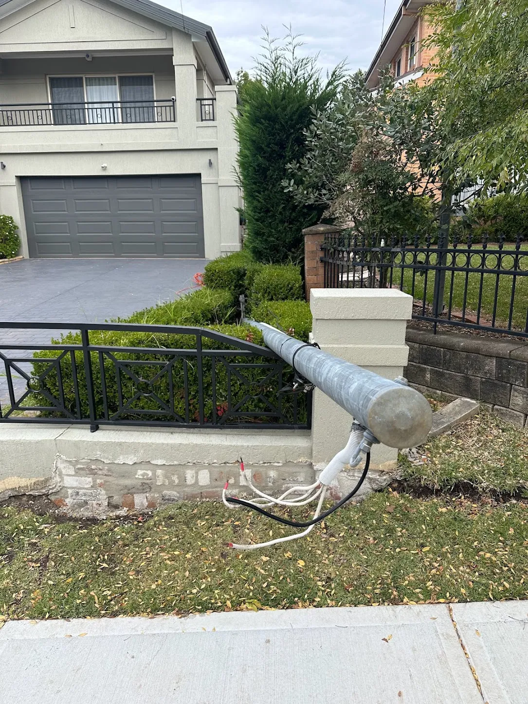 Power pole down in storm