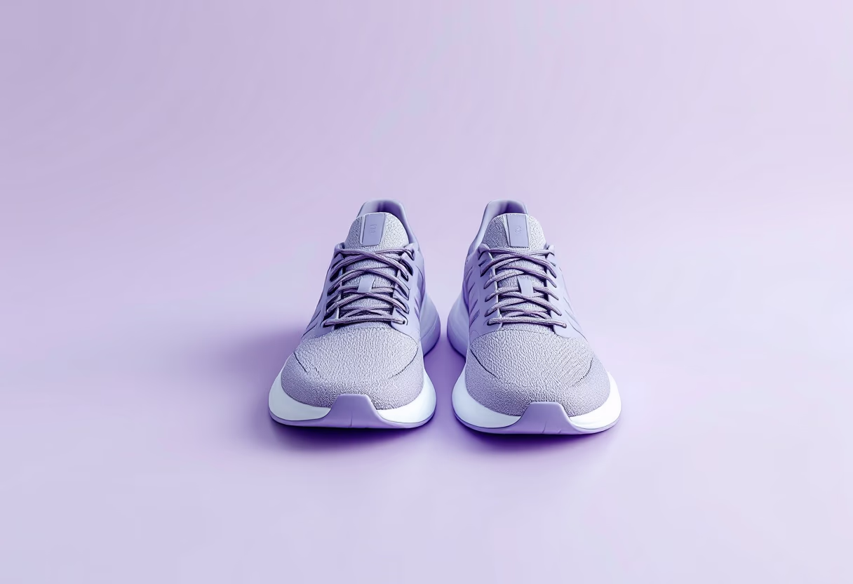 image of running shoes on display for a footwear store
