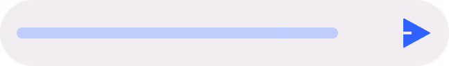 Blue progress bar with a right-pointing arrow icon on a white rounded rectangular background.