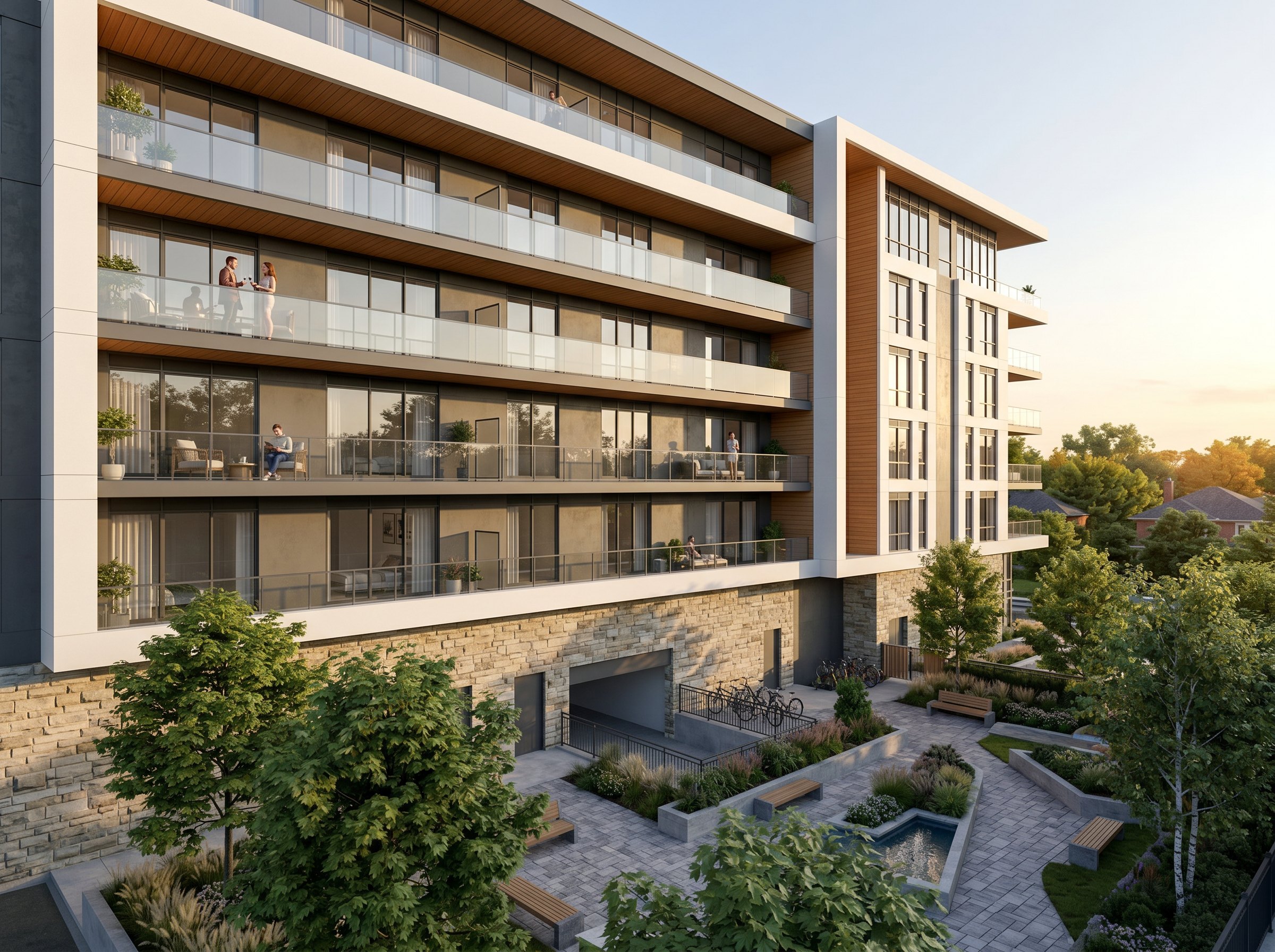 Rendering of the approved building viewed from the rear.