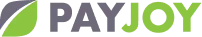Green and gray stylized leaf shape next to the word JOY in green uppercase letters.