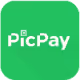 PicPay logo in white on a bright green background.