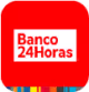 Banco 24 Horas logo with white text on a red background.