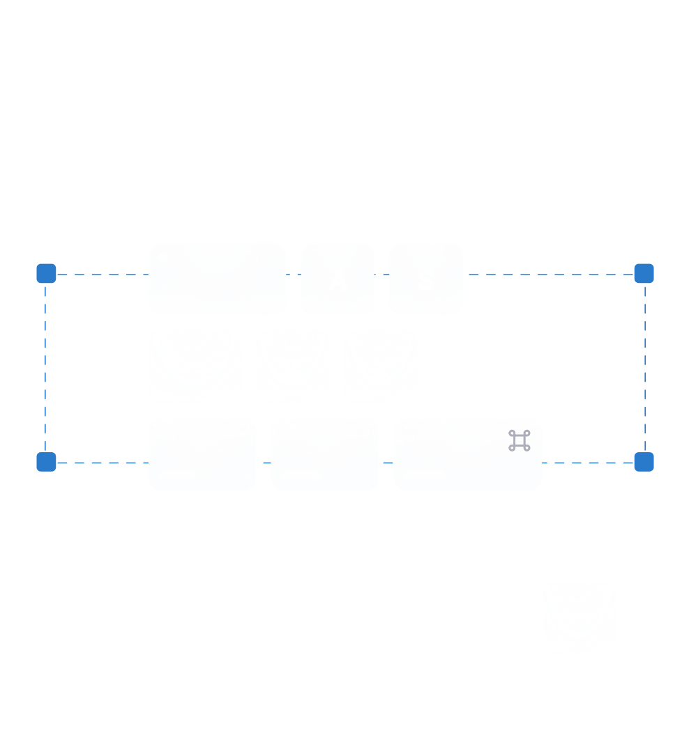 Keyboard keys arrangement highlighting keys: C, A, S, and Command in a dotted blue rectangle.