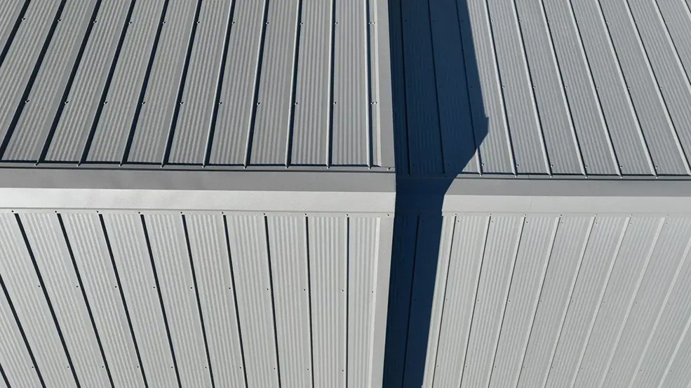 Charcoal textured classic wave metal roof panel detail in Murfreesboro, Tennessee