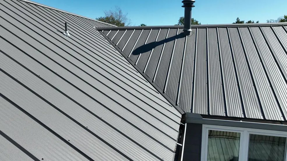 Charcoal textured classic wave metal roof on a residence in Murfreesboro, TN