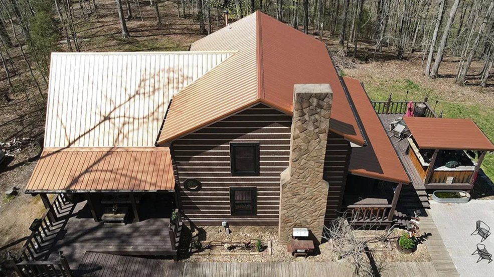 Copper traditional metal roof panels