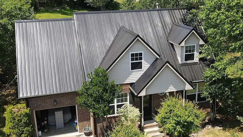 Black traditional metal roof panel color