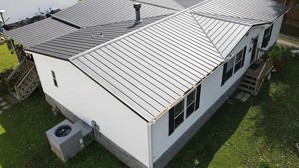 Gray traditional metal roof panel color