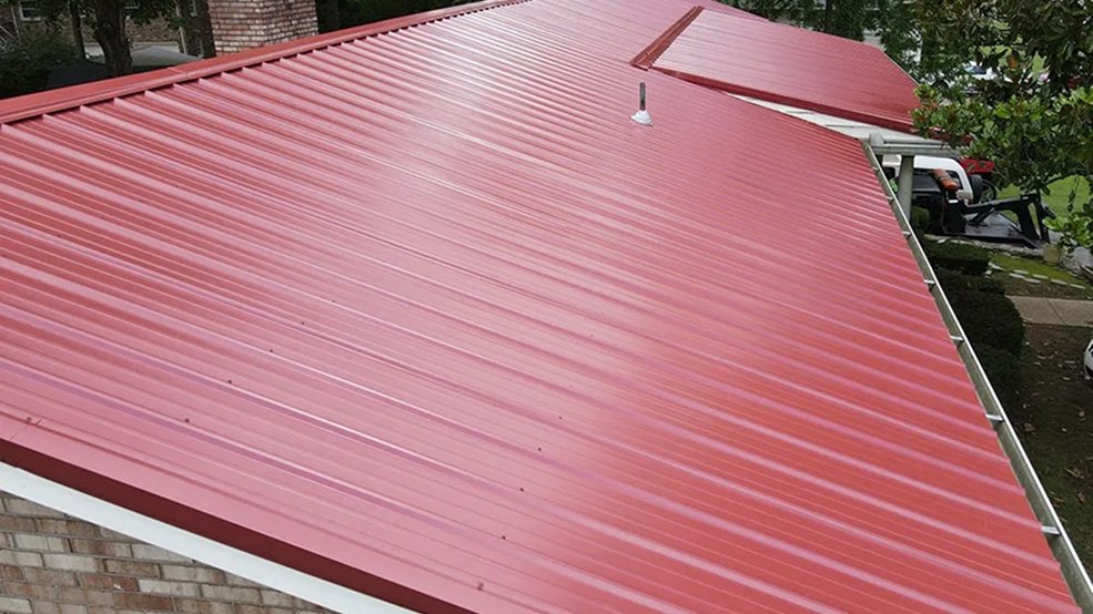 Red traditional metal roof panel color