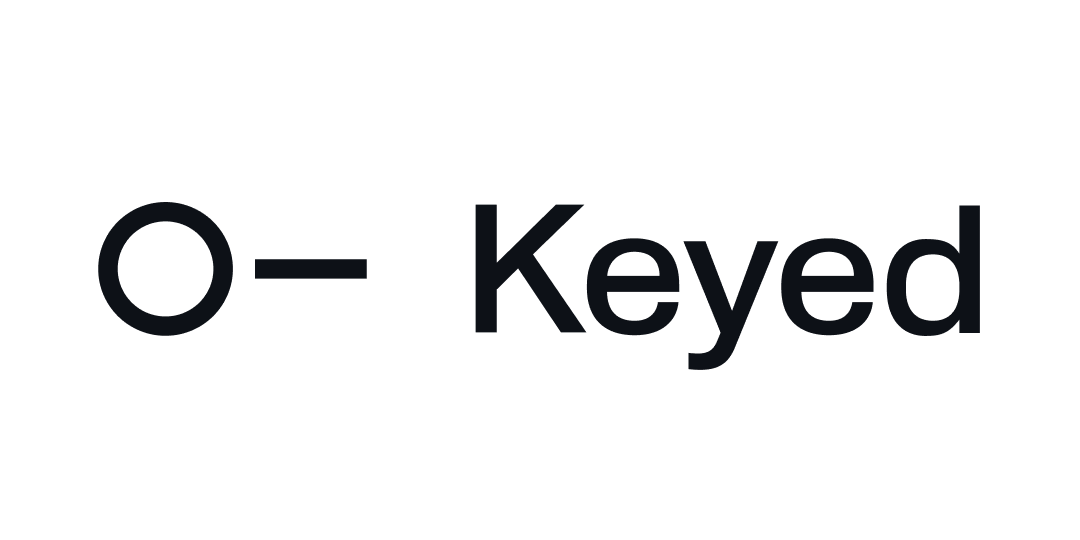 Logo text reading 'O-Keyed' in black on a white background.