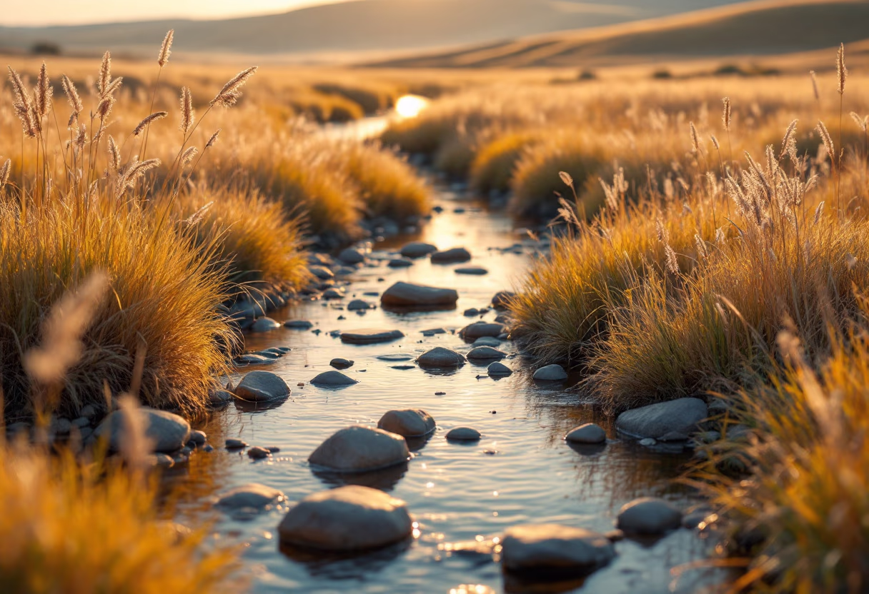background image: river through a meadow
