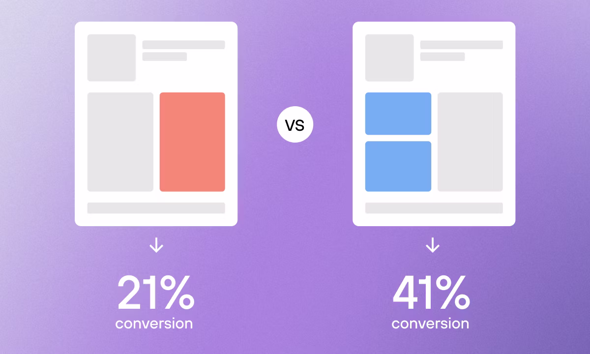 Illustration eines A/B-Tests zur Conversion-Optimierung im Onlineshop