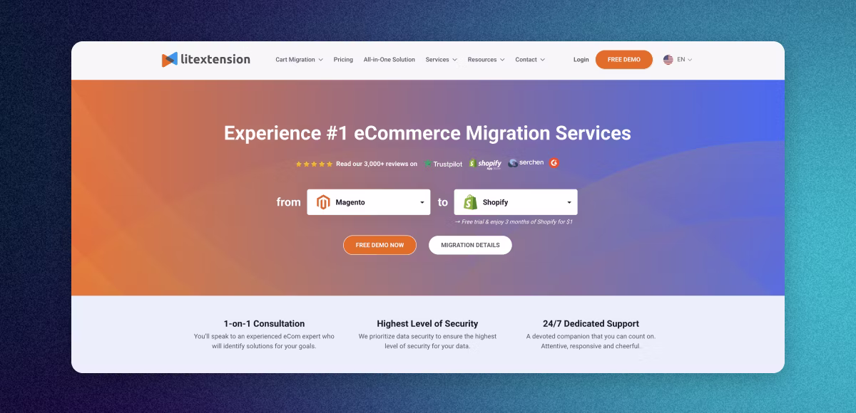 LitExtension All-in-One-Service für die Shopify-Migration