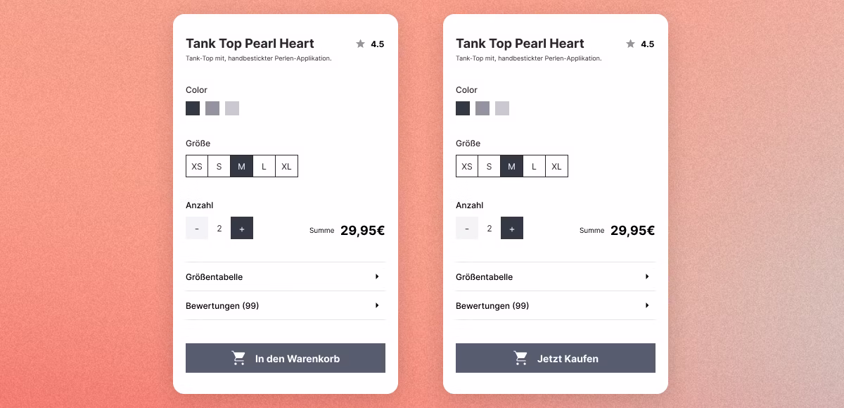 A/B-Test des Kaufbuttons in Shopify: Variante In den Warenkorb gegen Jetzt kaufen