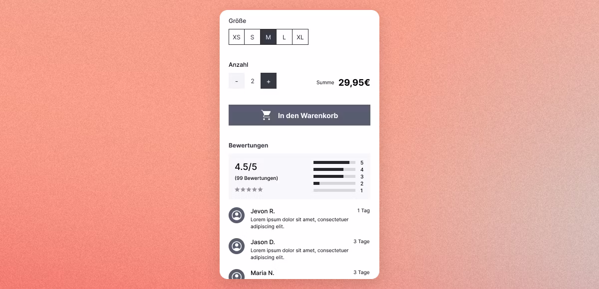 A/B-Test von Trust-Signalen in Shopify: Bewertungen unter dem Kaufbutton gegen weiter unten auf der Seite