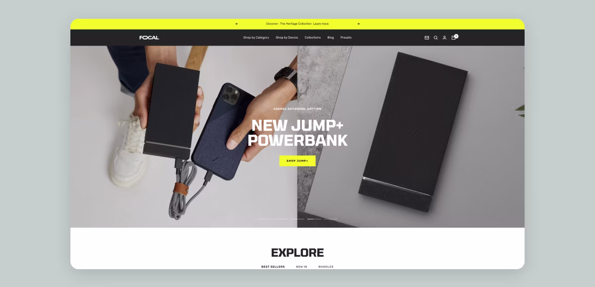 Shopify-Theme Focal von Maestrooo, günstiges Premium-Theme im Editorial-Look
