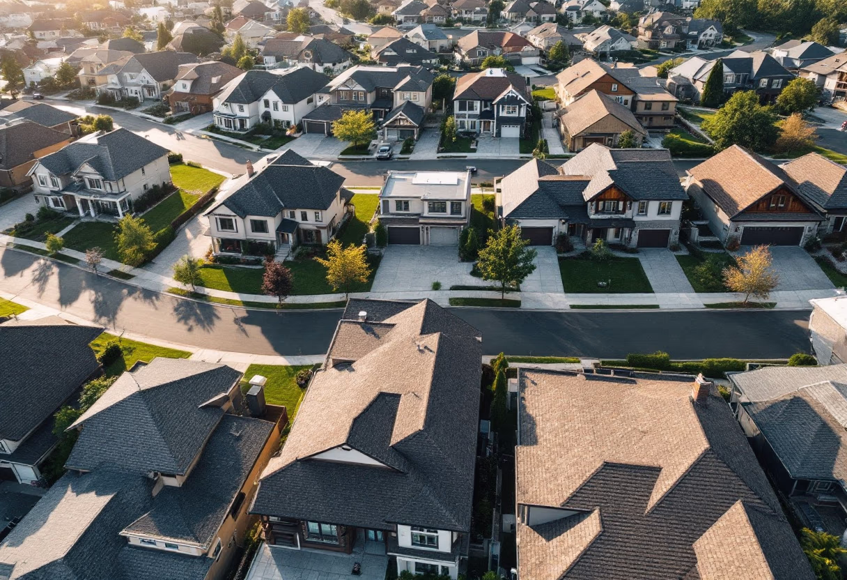 image of housing project roofs