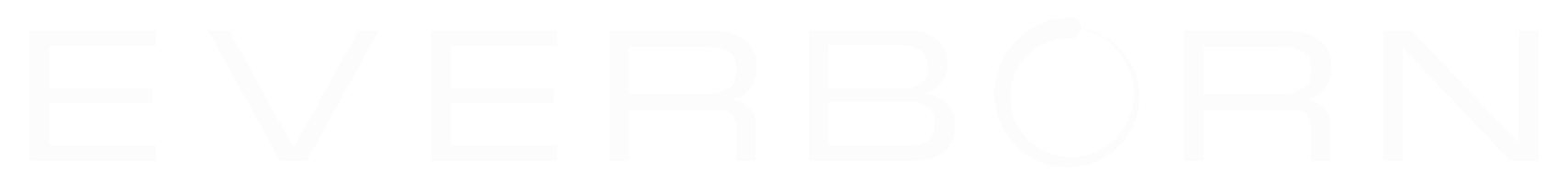 White text spelling EVERBORN with stylized letter O on black background.