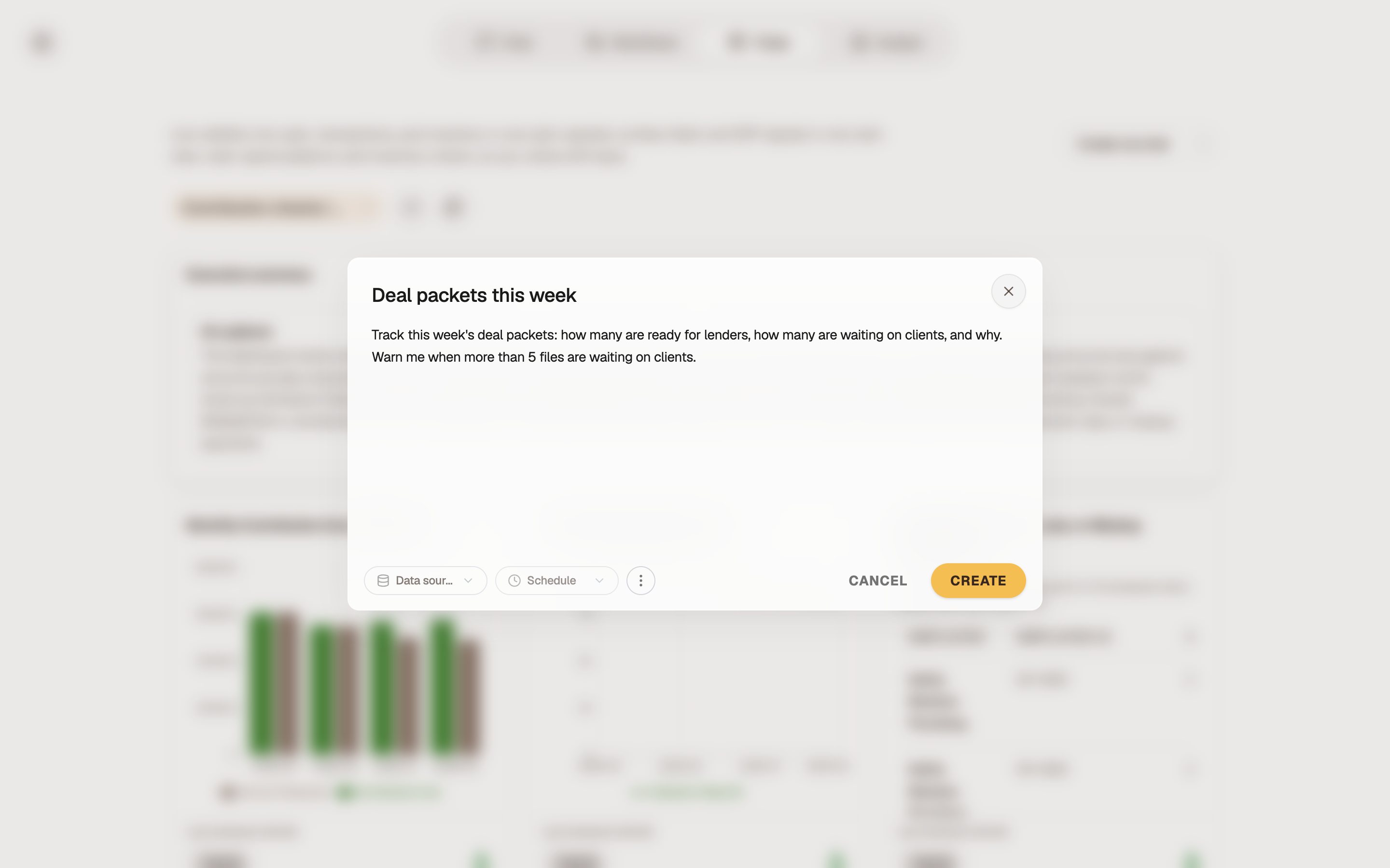 Telling Pulse what to watch: warn me when more than 5 files are waiting on clients.
