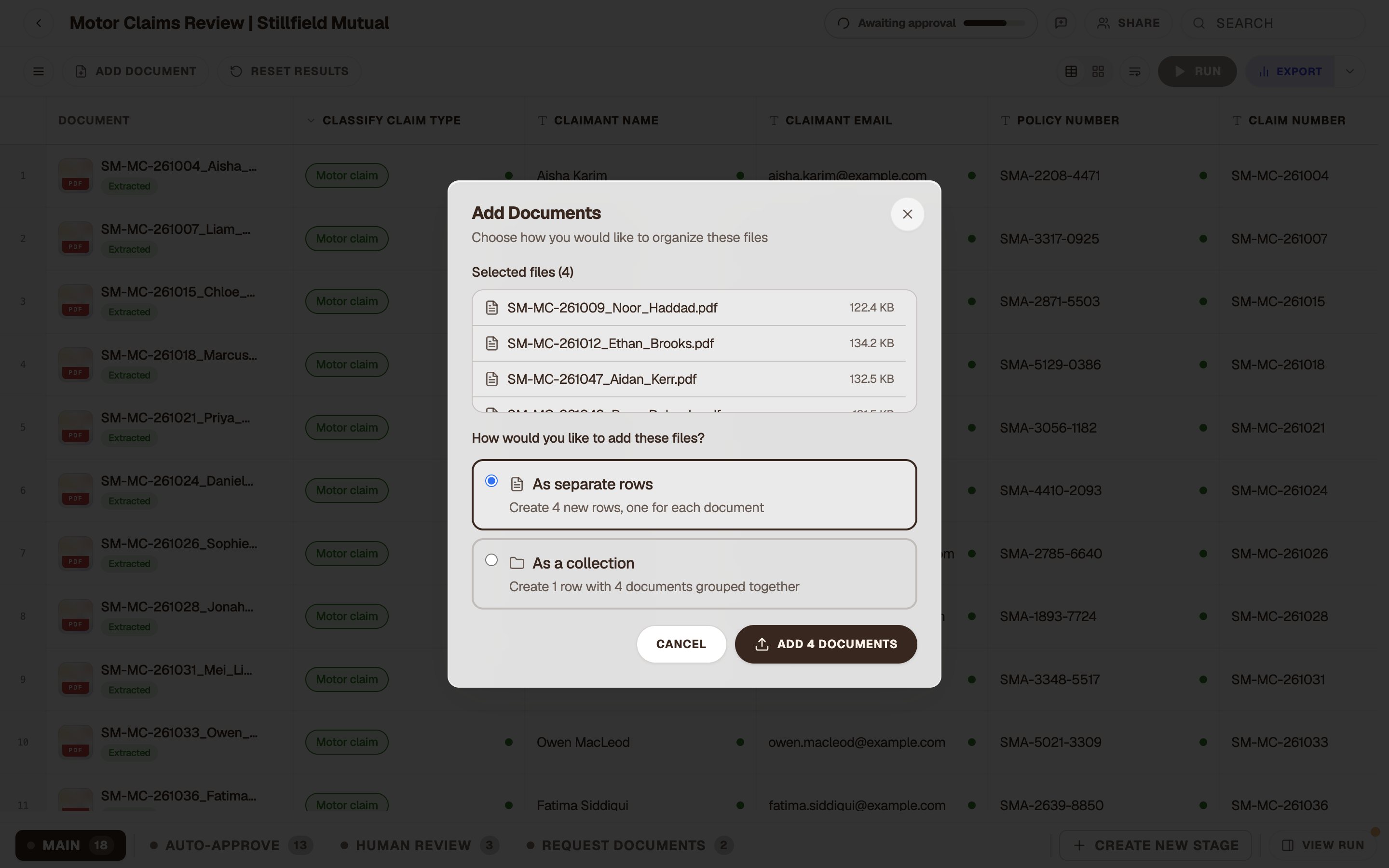 Adding the four complete claim files back into the review.