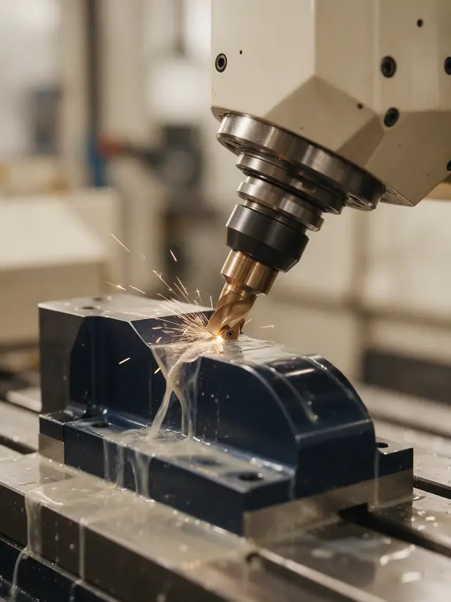 CNC machine milling a custom component