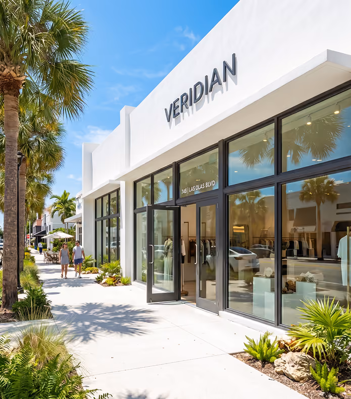 Modern shopping area with Veridian store,  by MT Construction Miami
