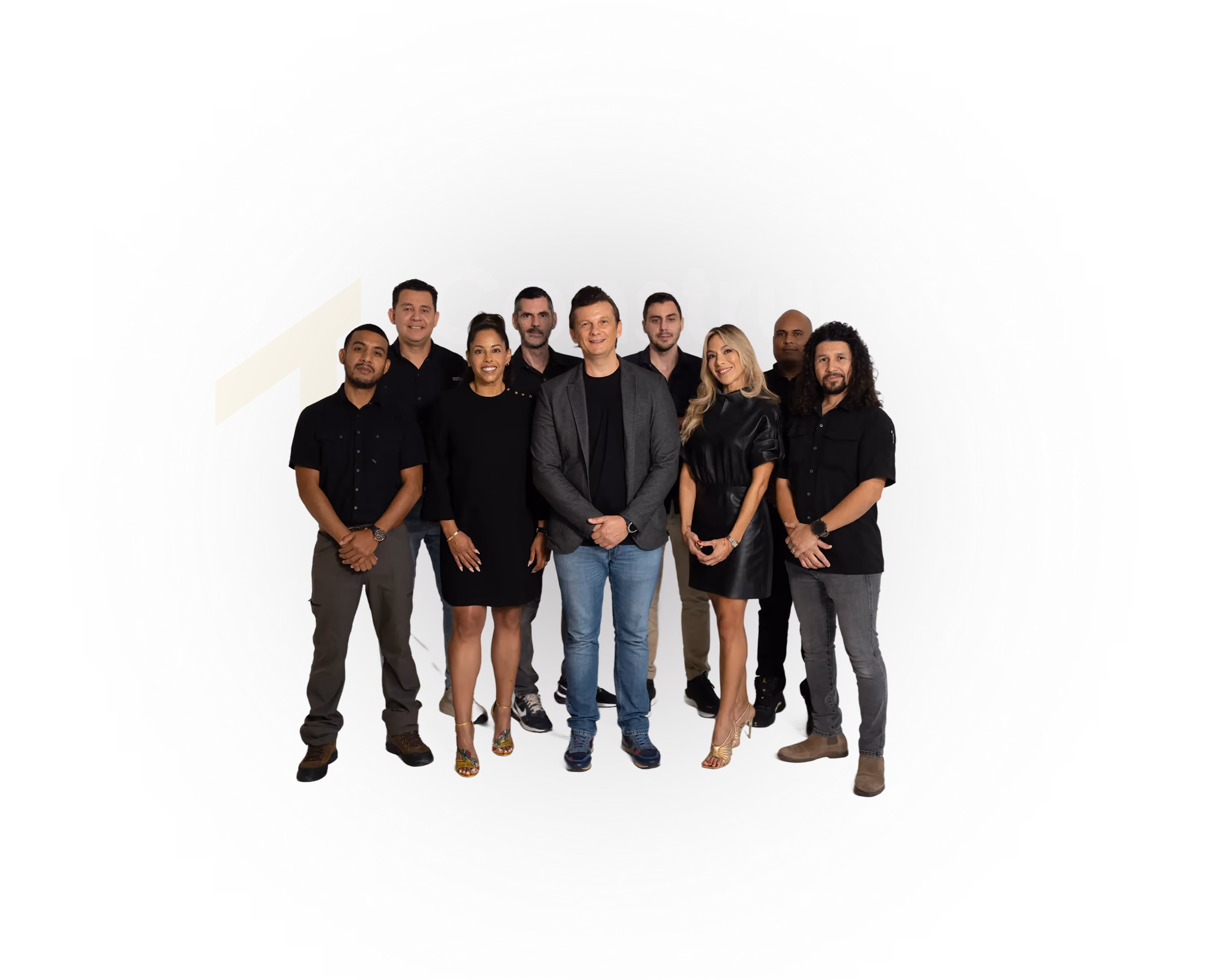 Group of nine diverse professionals of MT Construction Group Miami