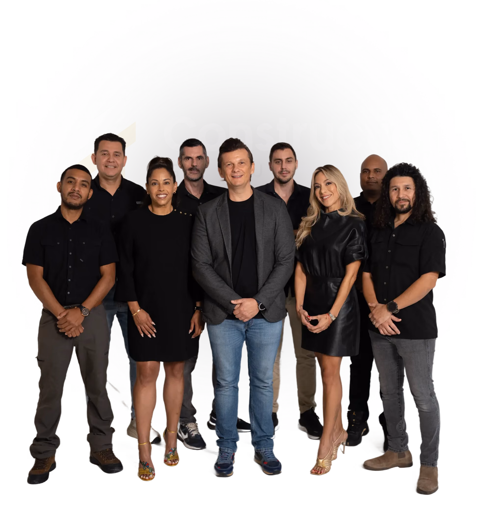 Group of eight diverse professionals of MT Construction Group Miami