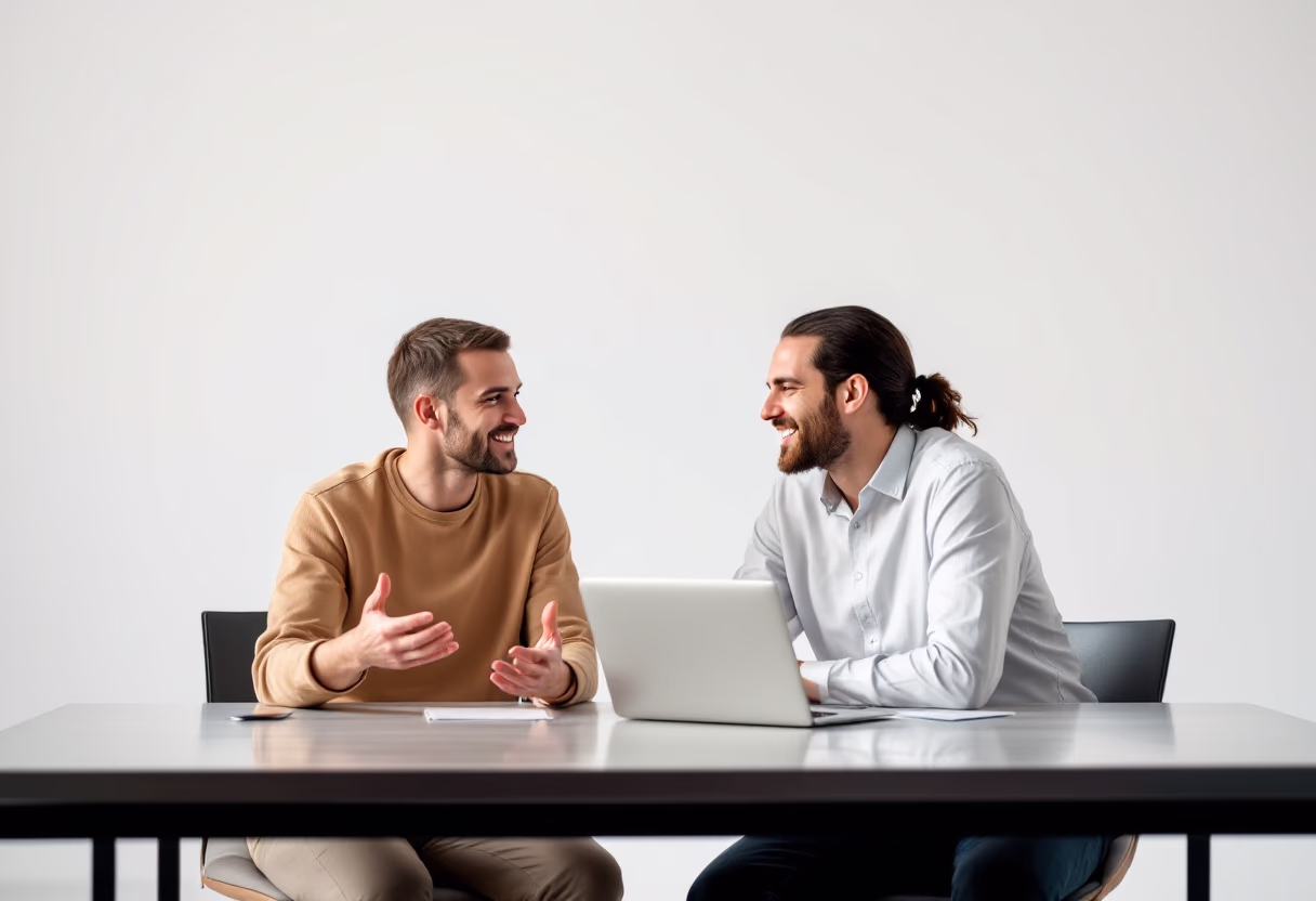 image of founders with a shared moment (for a edtech)