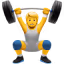 Person lifting weights icon