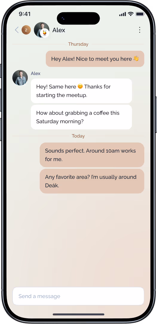 iPhone mockup showing app screen - Right