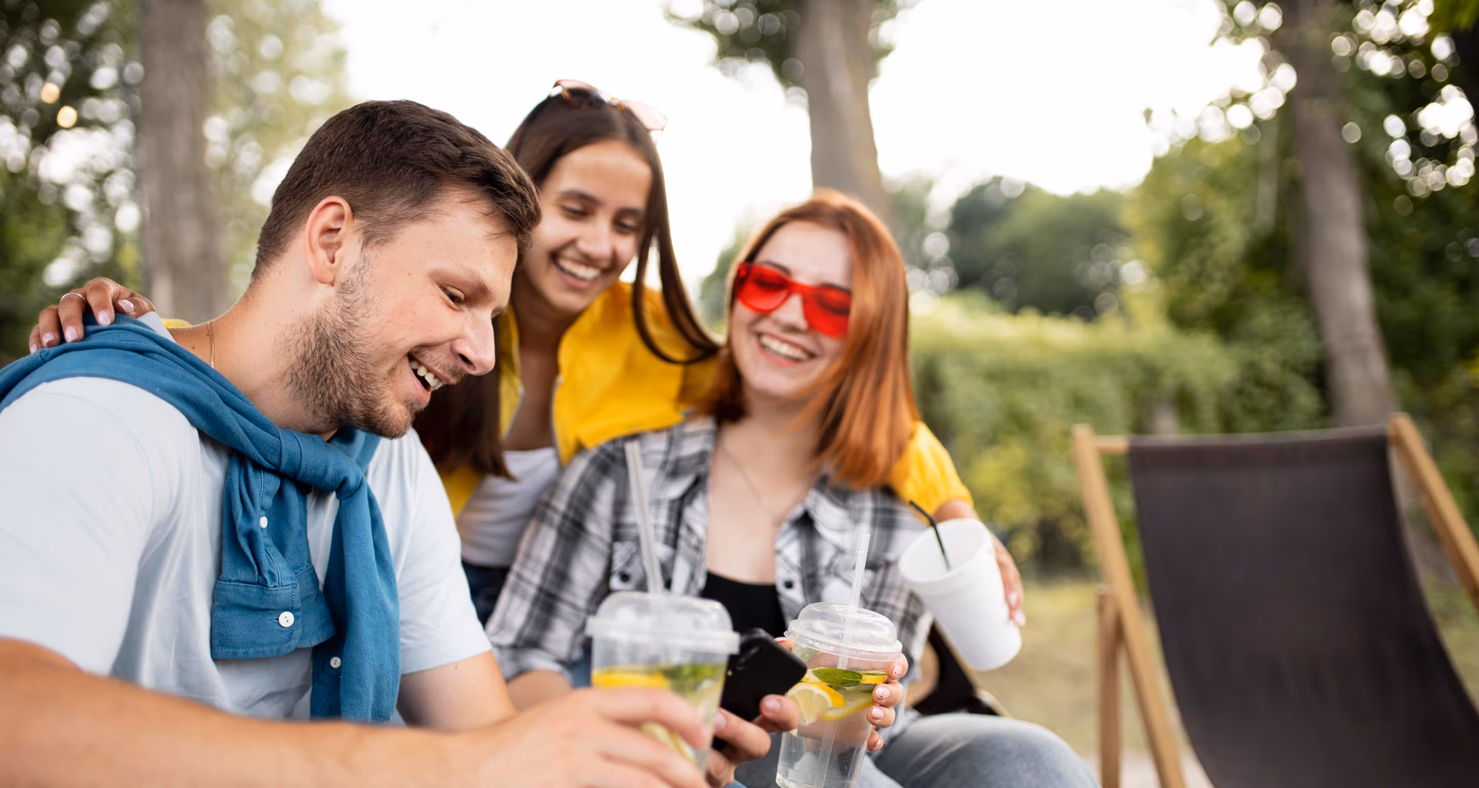 Group of young people socializing outdoors in Budapest