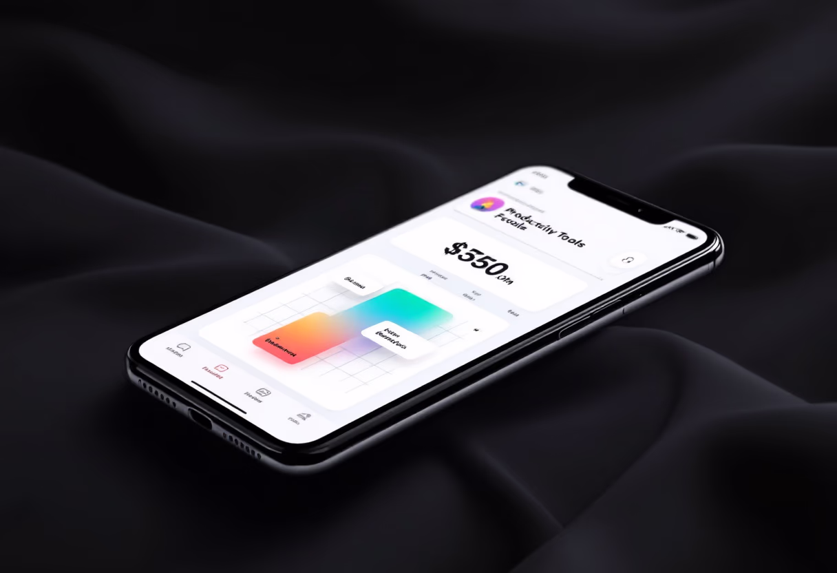 <subject>[interface] screenshot of the software interface (for a productivity tools business)</subject>