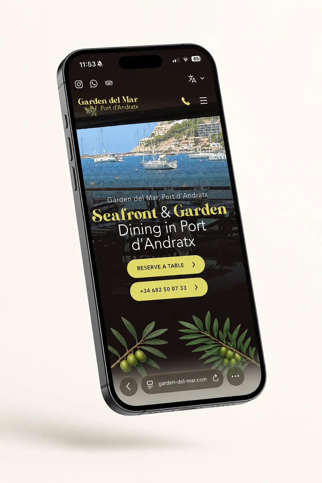 Garden del Mar mobile restaurant website