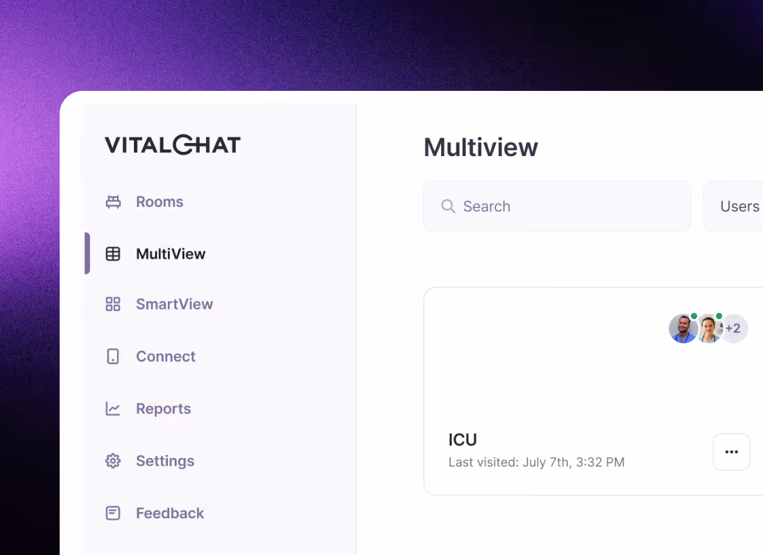 Hospital care team collaborating through the VitalChat platform