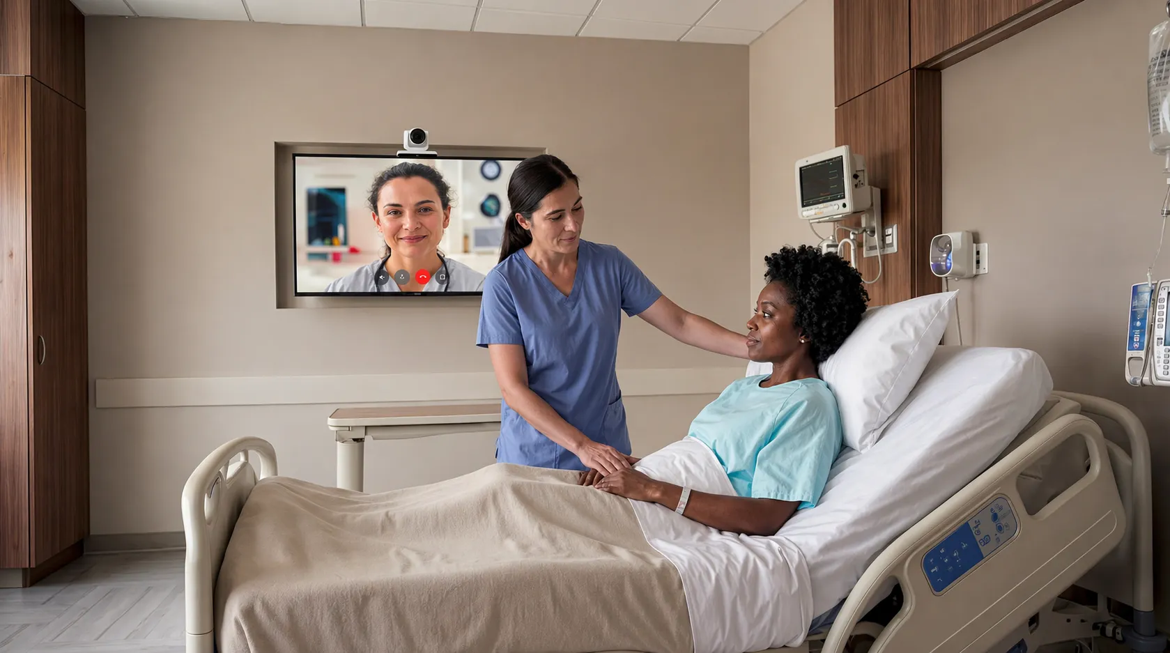 Hardware-agnostic VitalChat setup compatible with standard off-the-shelf clinical devices
