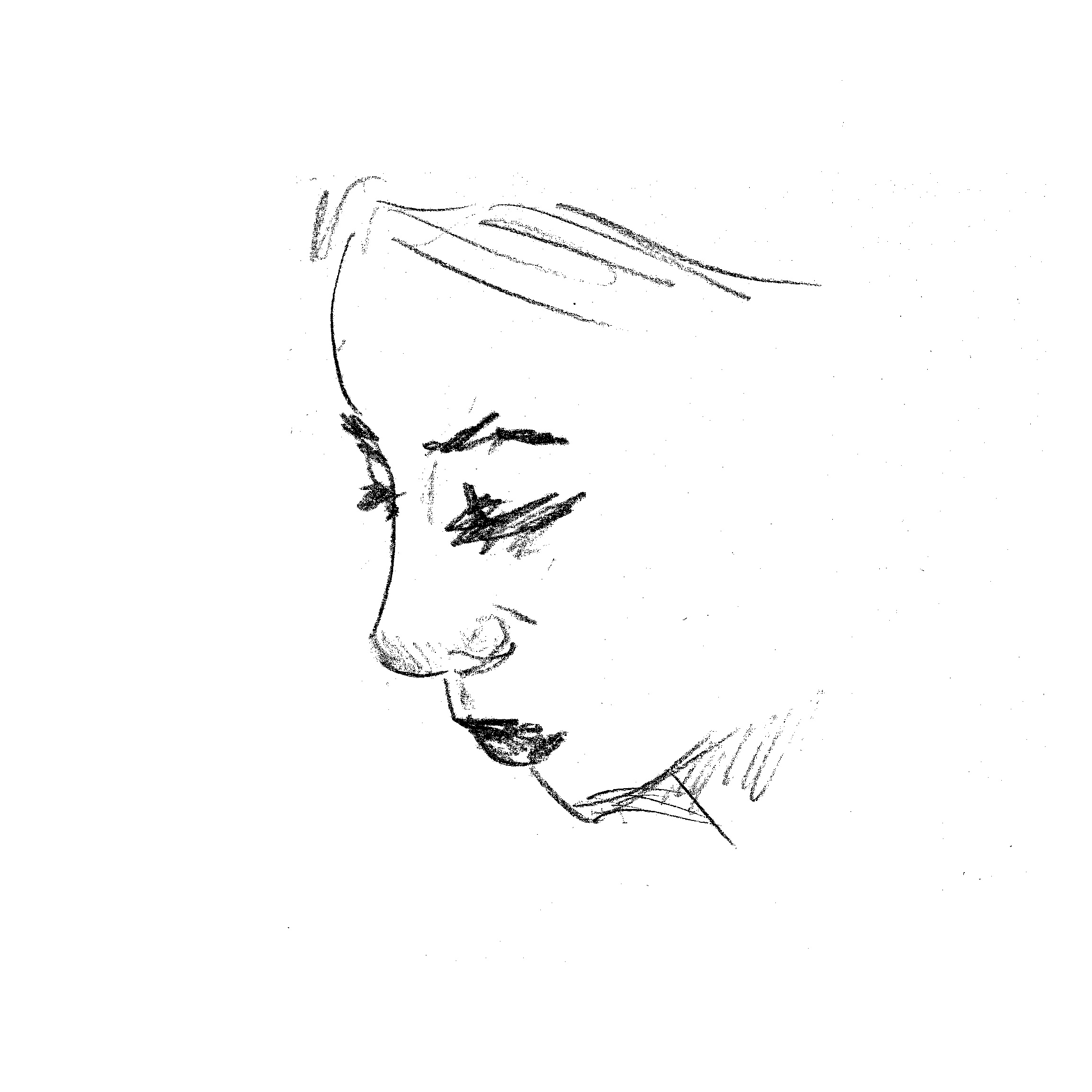 Pencil sketch of a woman's face.