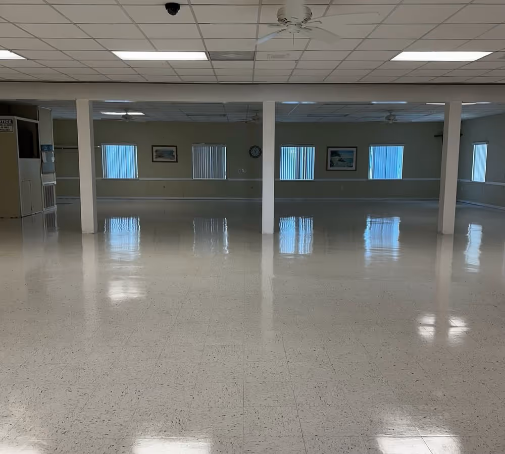 Sparkling tile floors after tile cleaning for a Bradenton commercial space.