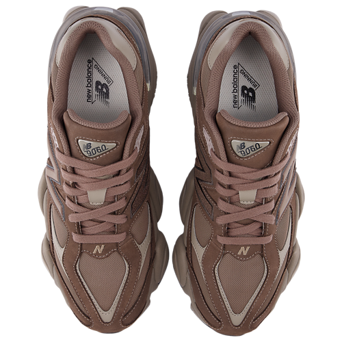 New Balance 9060 sneakers in brown suede, top-down product view