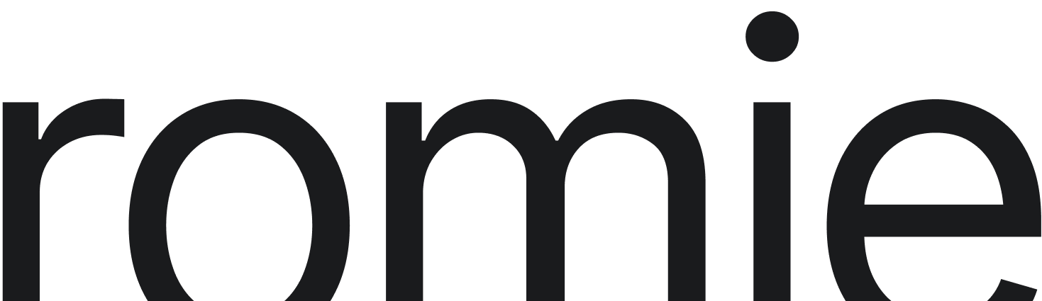 romile wordmark logo in lowercase black letters on a transparent background.