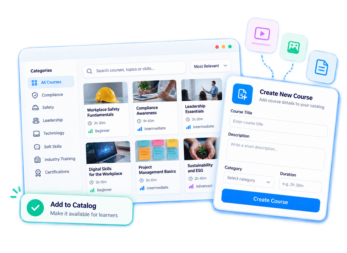 Create course information for the LMS course catalog