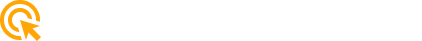 Orange cursor arrow clicking on circular target icon with concentric rings.
