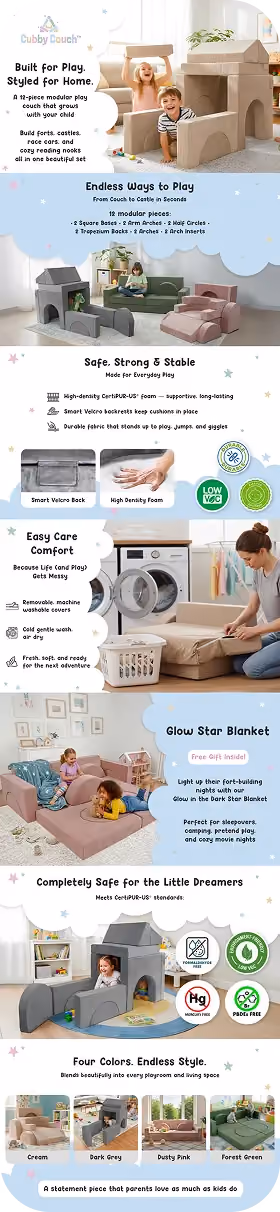 Amazon Premium A+ content design for Cubby Couch A+ Update by Big Internet Commerce