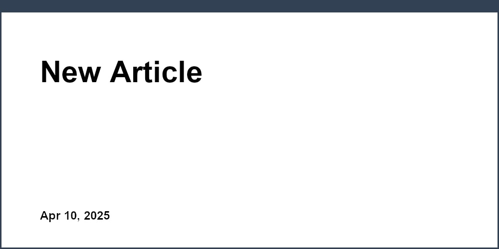 New Article