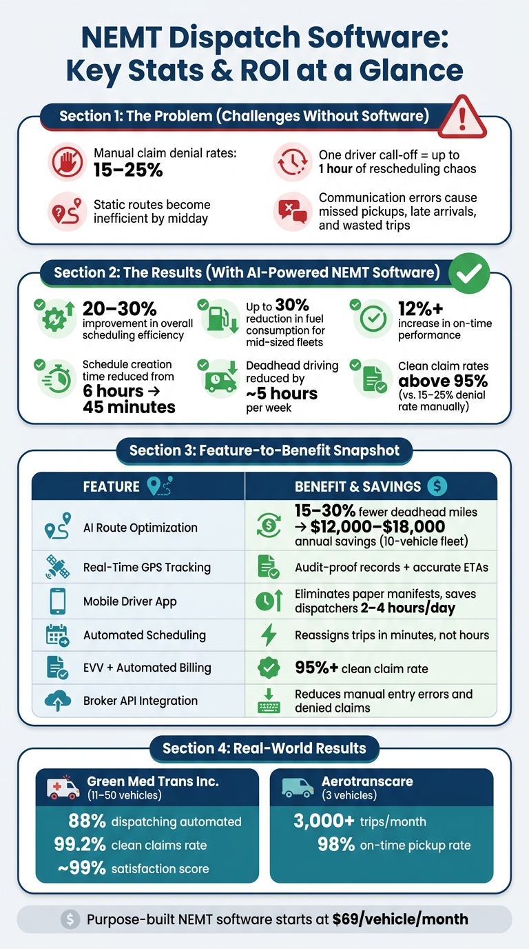 NEMT Dispatch Software: Key Stats & ROI at a Glance