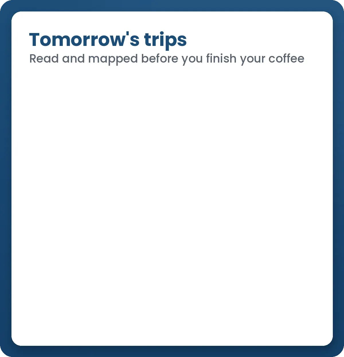 Run Bambi Run reads tomorrow's trips, tags each by vehicle type and matches them to your fleet