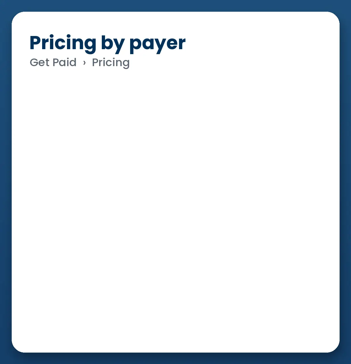 Animated Bambi screen: pricing and billing by payer