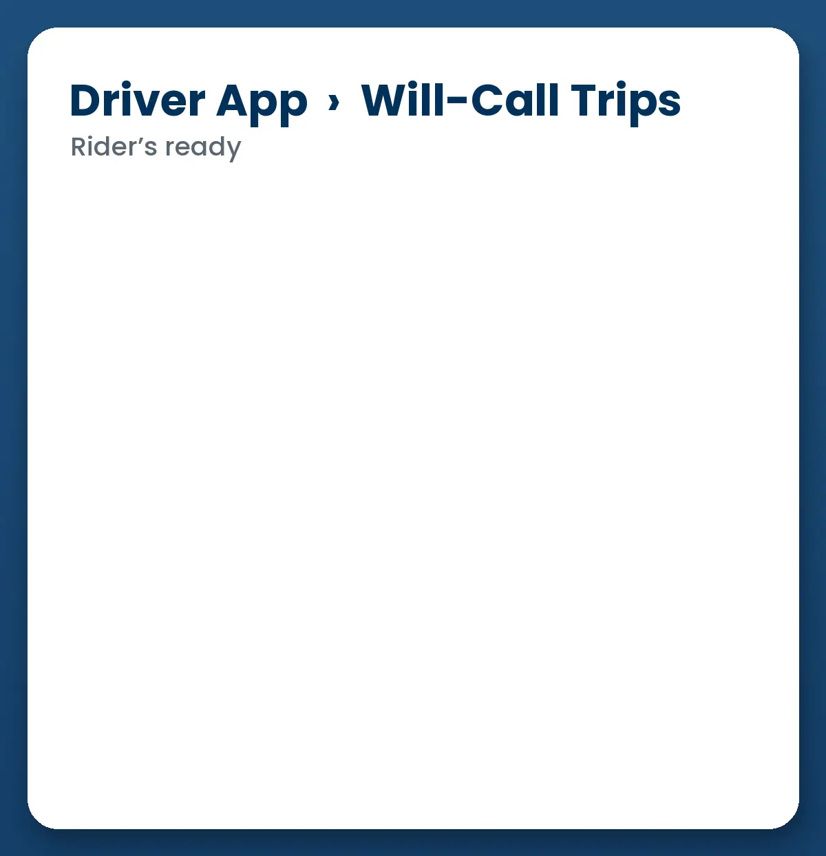 Animated Bambi screen: a will-call return is activated when the participant is ready